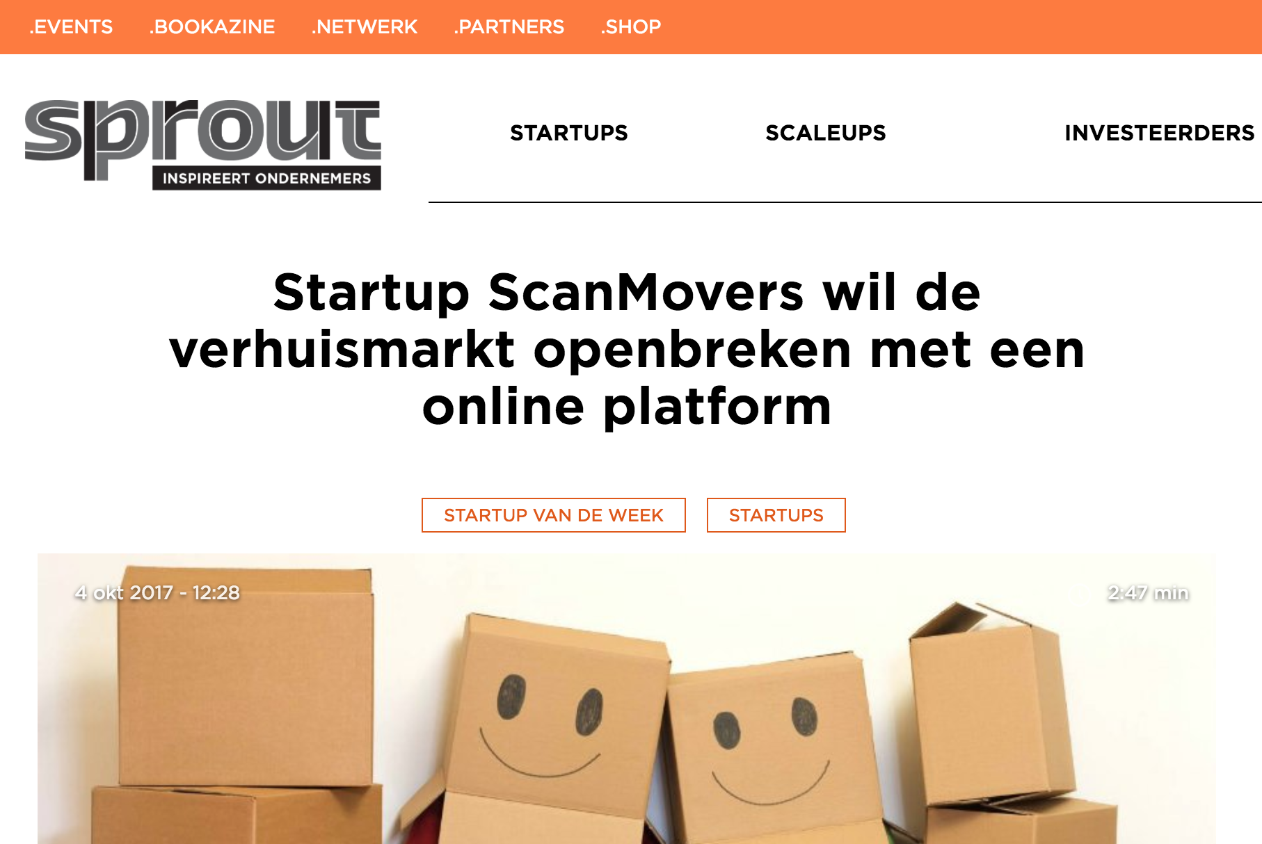 ScanMovers startup van de week bij Sprout